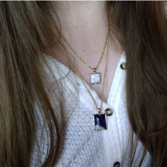 Double Layer Jasper and Howlite necklace - Picture 1 of 5